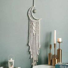 Load image into Gallery viewer, Macrame Woven Wall Hanging Boho Tapestry Moon Star Dreamcatcher Home Decor
