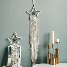 Load image into Gallery viewer, Macrame Woven Wall Hanging Boho Tapestry Moon Star Dreamcatcher Home Decor
