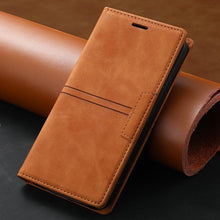 Load image into Gallery viewer, Magnetic Flip Leather Card Slot Wallet Case for iPhone 14 13 12 11 Pro Max Flip Invisible Magnetic Elegant Retro Phone Case Premium Leather PU Soft Flip Cover For iPhone
