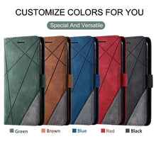 Load image into Gallery viewer, Magnetic Leather Case For iPhone 14 13 12 Mini 11 Pro Max XS XR 7 8 6 6S Plus SE 2023 Luxury Wallet Flip Card Holder Stand Cover Leather Wallet Case Magnetic Buckle Flip Folio Cover For iPhone
