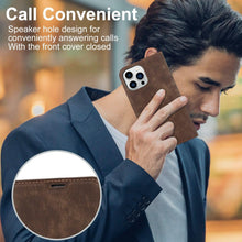 Load image into Gallery viewer, Magnetic Leather Wallet Phone Cover for iPhone 14 Plus 13 Pro Max 12 Mini for Wireless Charging Kickstand Card Case Magnetic Flip PU Leather Phone Case with Card Holder Slots Kickstand Shockproof Case
