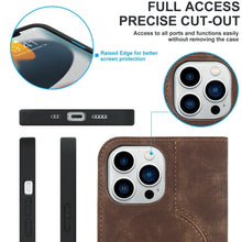 Load image into Gallery viewer, Magnetic Leather Wallet Phone Cover for iPhone 14 Plus 13 Pro Max 12 Mini for Wireless Charging Kickstand Card Case Magnetic Flip PU Leather Phone Case with Card Holder Slots Kickstand Shockproof Case
