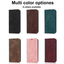 Load image into Gallery viewer, Magnetic Leather Wallet Phone Cover for iPhone 14 Plus 13 Pro Max 12 Mini for Wireless Charging Kickstand Card Case Magnetic Flip PU Leather Phone Case with Card Holder Slots Kickstand Shockproof Case
