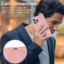 Load image into Gallery viewer, Magnetic Leather Wallet Phone Cover for iPhone 14 Plus 13 Pro Max 12 Mini for Wireless Charging Kickstand Card Case Magnetic Flip PU Leather Phone Case with Card Holder Slots Kickstand Shockproof Case
