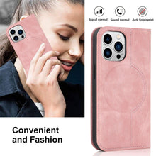Load image into Gallery viewer, Magnetic Leather Wallet Phone Cover for iPhone 14 Plus 13 Pro Max 12 Mini for Wireless Charging Kickstand Card Case Magnetic Flip PU Leather Phone Case with Card Holder Slots Kickstand Shockproof Case

