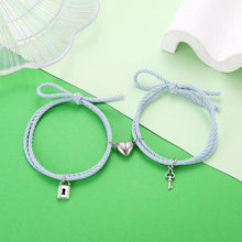 Load image into Gallery viewer, Magnetic Love Heart Attraction Couple Bracelets Distance Relationship Braid Rope Bracelet Magnet Matching Couples Mutual Attraction Couples Bracelets Matching Bracelets For Couples Magnetic Peach Heart Bracelet For Girlfriend
