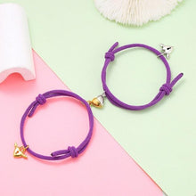 Load image into Gallery viewer, Magnetic Love Heart Attraction Couple Bracelets Distance Relationship Braid Rope Bracelet Magnet Matching Couples Mutual Attraction Couples Bracelets Matching Bracelets For Couples Magnetic Peach Heart Bracelet For Girlfriend
