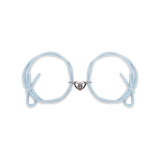Load image into Gallery viewer, Magnetic Love Heart Attraction Couple Bracelets Distance Relationship Braid Rope Bracelet Magnet Matching Couples Mutual Attraction Couples Bracelets Matching Bracelets For Couples Magnetic Peach Heart Bracelet For Girlfriend
