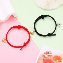 Load image into Gallery viewer, Magnetic Love Heart Attraction Couple Bracelets Distance Relationship Braid Rope Bracelet Magnet Matching Couples Mutual Attraction Couples Bracelets Matching Bracelets For Couples Magnetic Peach Heart Bracelet For Girlfriend
