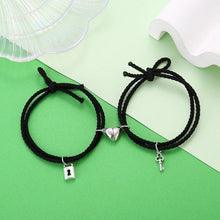 Load image into Gallery viewer, Magnetic Love Heart Attraction Couple Bracelets Distance Relationship Braid Rope Bracelet Magnet Matching Couples Mutual Attraction Couples Bracelets Matching Bracelets For Couples Magnetic Peach Heart Bracelet For Girlfriend
