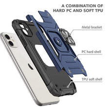 Load image into Gallery viewer, Magnetic Metal Ring Stand Holder Phone Case Cover For iPhone 11 12 13 14 Pro Max Xs XR X 8 7 6 6s Plus Rotating Ring Kickstand Fit Magnetic Car Mount Heavy Duty Dual Layer Shockproof Phone Case
