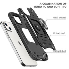 Load image into Gallery viewer, Magnetic Metal Ring Stand Holder Phone Case Cover For iPhone 11 12 13 14 Pro Max Xs XR X 8 7 6 6s Plus Rotating Ring Kickstand Fit Magnetic Car Mount Heavy Duty Dual Layer Shockproof Phone Case
