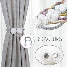 Load image into Gallery viewer, Magnets Curtains Clamps Curtain Holder Pompom Tieback Magnetic Clips Hanging Balls Tie Back Home Decoration Accessories Magnetic Curtain Tiebacks European Style Decorative Curtain Drape Tie With Strong Magnetic For Home And Office Decoration
