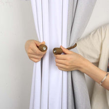 Load image into Gallery viewer, Magnets Curtains Clamps Curtain Holder Tieback Magnetic Clips Hanging Balls Tie Back Home Decoration Accessories Tie Backs Decorative Handmade Rope Holdback Strong Magnetic Holder For Small Thin Sheer Window Treatment 50CM

