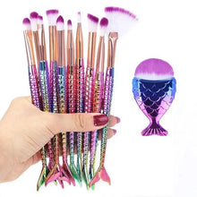 Load image into Gallery viewer, Makeup Brushes Kit Natural Tool Pencil Cosmetics Foundation Artist Mermaid Highlighter Face Set Of Bronzer Eyeshadow Lip
