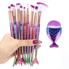 Load image into Gallery viewer, Makeup Brushes Kit Natural Tool Pencil Cosmetics Foundation Artist Mermaid Highlighter Face Set Of Bronzer Eyeshadow Lip
