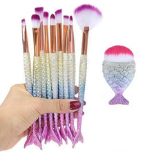 Load image into Gallery viewer, Makeup Brushes Kit Natural Tool Pencil Cosmetics Foundation Artist Mermaid Highlighter Face Set Of Bronzer Eyeshadow Lip
