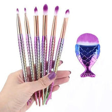 Load image into Gallery viewer, Makeup Brushes Kit Natural Tool Pencil Cosmetics Foundation Artist Mermaid Highlighter Face Set Of Bronzer Eyeshadow Lip

