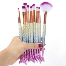 Load image into Gallery viewer, Makeup Brushes Kit Natural Tool Pencil Cosmetics Foundation Artist Mermaid Highlighter Face Set Of Bronzer Eyeshadow Lip
