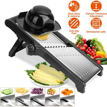 Load image into Gallery viewer, Mandoline Stainless Steel Food Slicer with 5 Adjustable Blades
