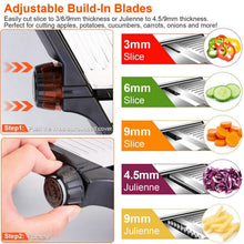 Load image into Gallery viewer, Mandoline Stainless Steel Food Slicer with 5 Adjustable Blades
