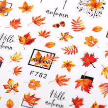 Load image into Gallery viewer, Maple Leaves 3D Nail Stickers Fall Leaf Flowers Line Sliders For Nails Self Adhesive Stickers Autumn Manicuring Decals Transfer Nail Decals Sticker For Pretty Girl Self-Adhesive Nail Decals Designer Nail Stickers for Acrylic
