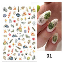 Load image into Gallery viewer, Maple Leaves 3D Nail Stickers Fall Leaf Flowers Line Sliders For Nails Self Adhesive Stickers Autumn Manicuring Decals Transfer Nail Decals Sticker For Pretty Girl Self-Adhesive Nail Decals Designer Nail Stickers for Acrylic
