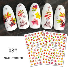 Load image into Gallery viewer, Maple Leaves 3D Nail Stickers Fall Leaf Flowers Line Sliders For Nails Self Adhesive Stickers Autumn Manicuring Decals Transfer Nail Decals Sticker For Pretty Girl Self-Adhesive Nail Decals Designer Nail Stickers for Acrylic

