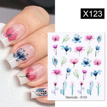 Load image into Gallery viewer, Marble Blooming 3D Nail Sticker Decals Flower Leaves Transfer Water Sliders Abstract Geometric Lines Nail Watermark Decals iridescent Decoration Nail Self-Adhesive Decals Nail Stickers Water Transfer Fresh Nail Decals for Nail Art Butterfly Palm
