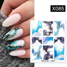 Load image into Gallery viewer, Marble Blooming 3D Nail Sticker Decals Flower Leaves Transfer Water Sliders Abstract Geometric Lines Nail Watermark Decals iridescent Decoration Nail Self-Adhesive Decals Nail Stickers Water Transfer Fresh Nail Decals for Nail Art Butterfly Palm
