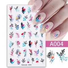 Load image into Gallery viewer, Marble Blooming 3D Nail Sticker Decals Flower Leaves Transfer Water Sliders Abstract Geometric Lines Nail Watermark Decals iridescent Decoration Nail Self-Adhesive Decals Nail Stickers Water Transfer Fresh Nail Decals for Nail Art Butterfly Palm
