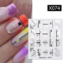 Load image into Gallery viewer, Marble Blooming 3D Nail Sticker Decals Flower Leaves Transfer Water Sliders Abstract Geometric Lines Nail Watermark Decals iridescent Decoration Nail Self-Adhesive Decals Nail Stickers Water Transfer Fresh Nail Decals for Nail Art Butterfly Palm
