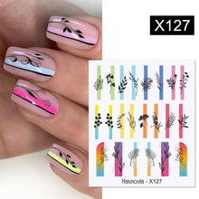 Load image into Gallery viewer, Marble Blooming 3D Nail Sticker Decals Flower Leaves Transfer Water Sliders Abstract Geometric Lines Nail Watermark Decals iridescent Decoration Nail Self-Adhesive Decals Nail Stickers Water Transfer Fresh Nail Decals for Nail Art Butterfly Palm

