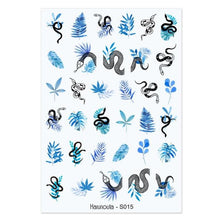 Load image into Gallery viewer, Marble Blooming 3D Nail Sticker Decals Flower Leaves Transfer Water Sliders Abstract Geometric Lines Nail Watermark Decals iridescent Decoration Nail Self-Adhesive Decals Nail Stickers Water Transfer Fresh Nail Decals for Nail Art Butterfly Palm
