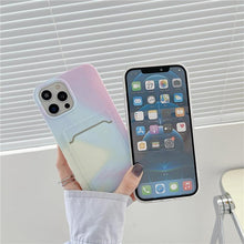 Load image into Gallery viewer, Marble Card Holder Flower Leopard Print Phone Case For iPhone 11 12 13 Pro Max Wallet Soft Silicone Cover Silicone Grey White Shiny Slim Soft Scratch Resistant Case
