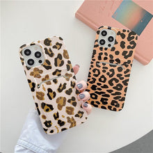 Load image into Gallery viewer, Marble Card Holder Flower Leopard Print Phone Case For iPhone 11 12 13 Pro Max Wallet Soft Silicone Cover Silicone Grey White Shiny Slim Soft Scratch Resistant Case
