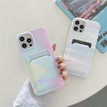 Load image into Gallery viewer, Marble Card Holder Flower Leopard Print Phone Case For iPhone 11 12 13 Pro Max Wallet Soft Silicone Cover Silicone Grey White Shiny Slim Soft Scratch Resistant Case
