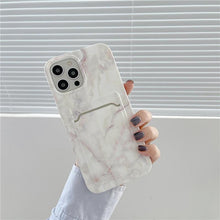 Load image into Gallery viewer, Marble Card Holder Flower Leopard Print Phone Case For iPhone 11 12 13 Pro Max Wallet Soft Silicone Cover Silicone Grey White Shiny Slim Soft Scratch Resistant Case
