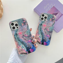 Load image into Gallery viewer, Marble Card Holder Flower Leopard Print Phone Case For iPhone 11 12 13 Pro Max Wallet Soft Silicone Cover Silicone Grey White Shiny Slim Soft Scratch Resistant Case
