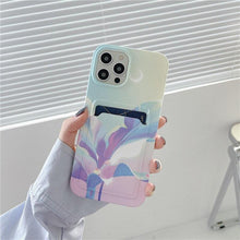 Load image into Gallery viewer, Marble Card Holder Flower Leopard Print Phone Case For iPhone 11 12 13 Pro Max Wallet Soft Silicone Cover Silicone Grey White Shiny Slim Soft Scratch Resistant Case
