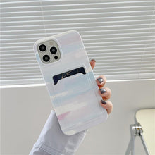 Load image into Gallery viewer, Marble Card Holder Flower Leopard Print Phone Case For iPhone 11 12 13 Pro Max Wallet Soft Silicone Cover Silicone Grey White Shiny Slim Soft Scratch Resistant Case
