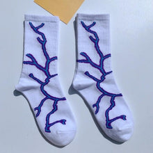 Load image into Gallery viewer, Marble Print Style Harajuku Skateboard Long Socks Creative Fun Lightning Hip Hop Style Socks Streetwear Casual Cotton Socks Unisex Street Couple Socks For Men And Women
