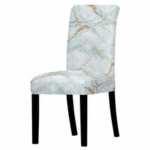 Load image into Gallery viewer, Marble Stretch Chair Cover For Dining Room Anti-Dirty Elastic Seat Cover Removable Slipcover For Banquet Wedding Party Glitter Crackle Chair Covers for Dining Room/Kitchen/Hotel/Ceremony, White Marble Soft Stretch Chair Protectors Removable Washable Slipc
