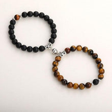 Load image into Gallery viewer, Matching Couple Charm Beads Couple Bracelets Natural Rock Stone Magnet Attractive Symbol Wristlets Women Men Beaded Matching Connect Bracelets For Him And Her Couple Valentine’s Day Best Friend
