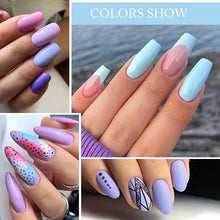 Load image into Gallery viewer, Matte Pink Blue Gel Nail Polish Semi Permanent LED Nail Art Design Elegant Warm Colors For Womens
