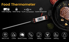 Load image into Gallery viewer, Meat Thermometer Digital Cooking Food Digital Candy Cooking Thermometer Kitchen Cooking Thermometer Instant Read for BBQ Grill Oil Milk Bath Water Deep Fry Kitchen BBQ Probe Water Milk Oil Liquid Oven Digital Temperature Sensor Meter Thermocouple

