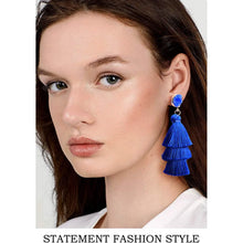 Load image into Gallery viewer, Me&amp;Hz Colorful Layered Tassel Earrings
