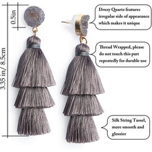 Load image into Gallery viewer, Me&amp;Hz Colorful Layered Tassel Earrings
