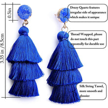 Load image into Gallery viewer, Me&amp;Hz Colorful Layered Tassel Earrings
