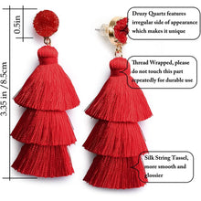 Load image into Gallery viewer, Me&amp;Hz Colorful Layered Tassel Earrings
